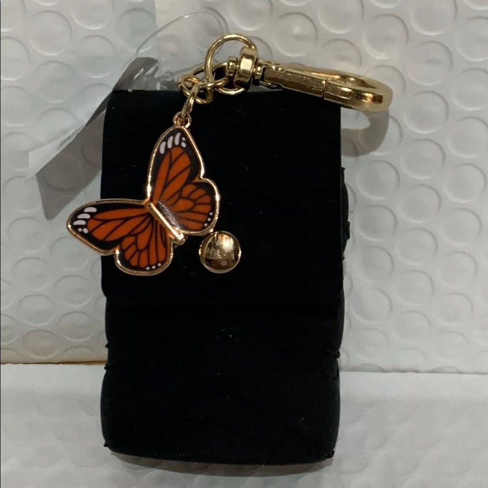 Black Purse with Butterfly Charm Holder